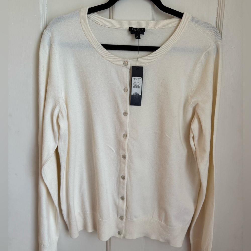Talbots Women's Cream Cardigan Sweater